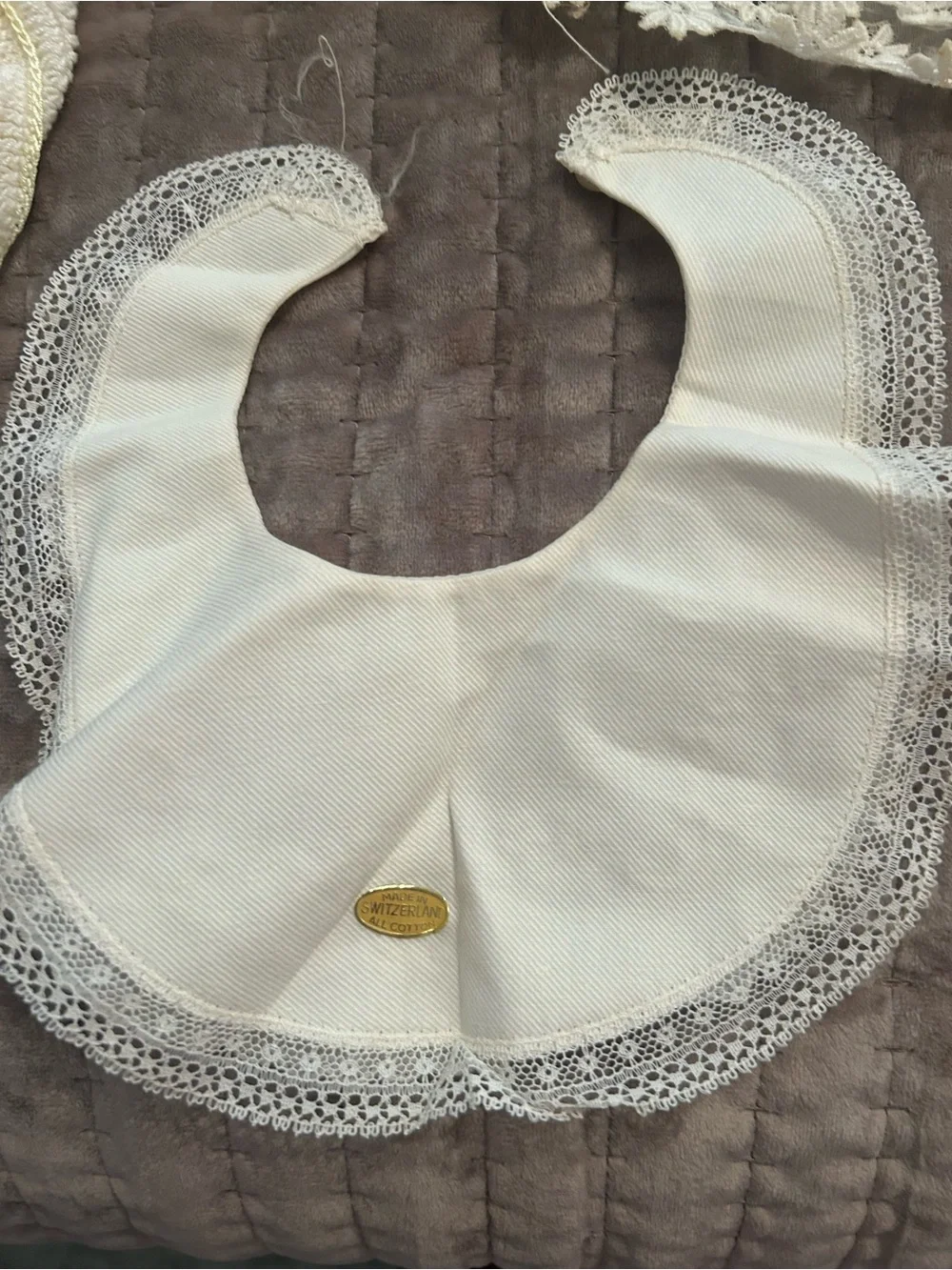 Vintage-Inspired Cream Lace Baby Layette Set - Elegant Home Accents